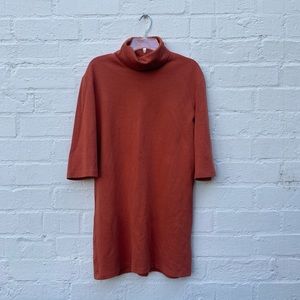 Zara orange turtleneck dress